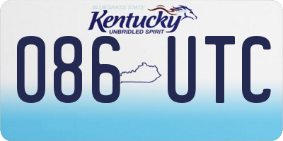 KY license plate 086UTC