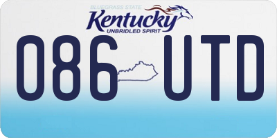 KY license plate 086UTD
