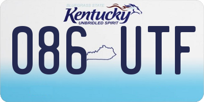 KY license plate 086UTF