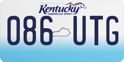 KY license plate 086UTG