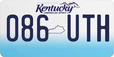 KY license plate 086UTH