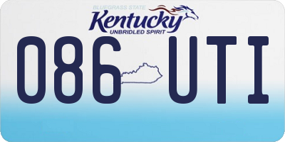 KY license plate 086UTI