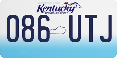 KY license plate 086UTJ