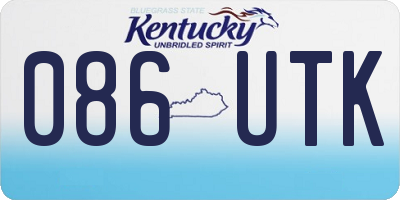 KY license plate 086UTK
