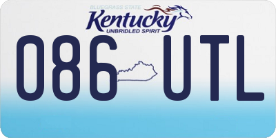 KY license plate 086UTL