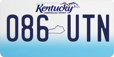KY license plate 086UTN