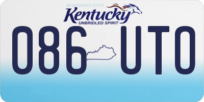 KY license plate 086UTO