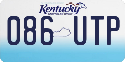 KY license plate 086UTP