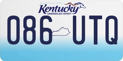 KY license plate 086UTQ