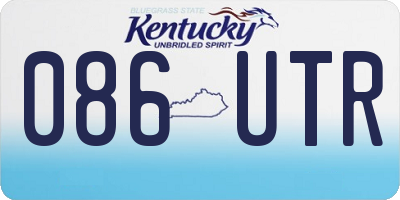 KY license plate 086UTR