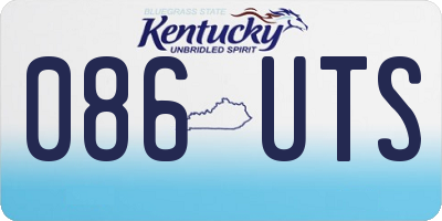 KY license plate 086UTS