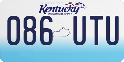 KY license plate 086UTU