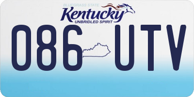 KY license plate 086UTV