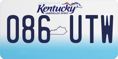 KY license plate 086UTW