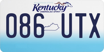 KY license plate 086UTX