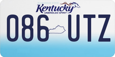 KY license plate 086UTZ