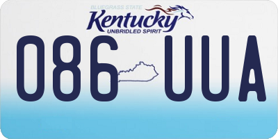 KY license plate 086UUA