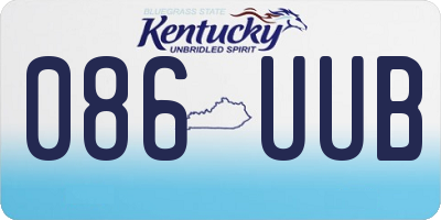 KY license plate 086UUB