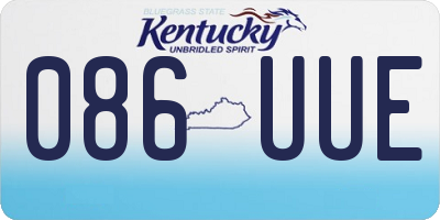 KY license plate 086UUE