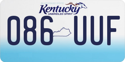 KY license plate 086UUF