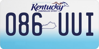 KY license plate 086UUI