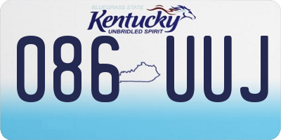 KY license plate 086UUJ