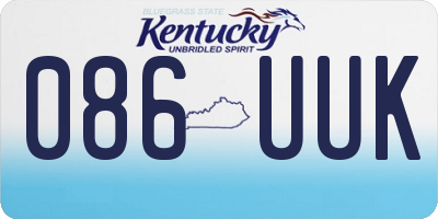 KY license plate 086UUK
