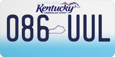 KY license plate 086UUL