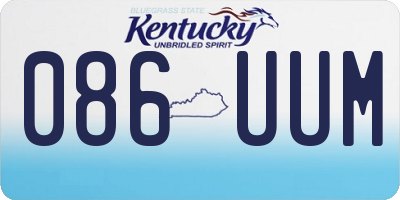 KY license plate 086UUM