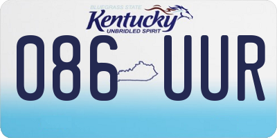 KY license plate 086UUR