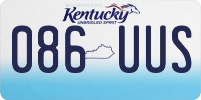 KY license plate 086UUS