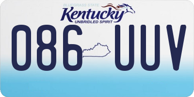 KY license plate 086UUV