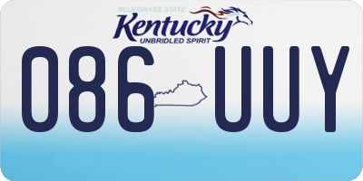 KY license plate 086UUY