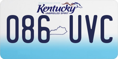 KY license plate 086UVC