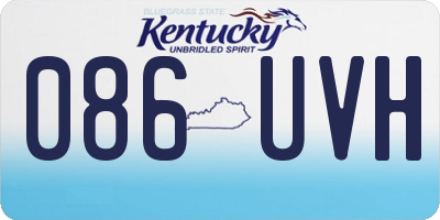 KY license plate 086UVH