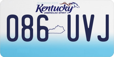 KY license plate 086UVJ