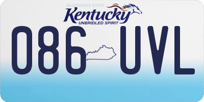KY license plate 086UVL
