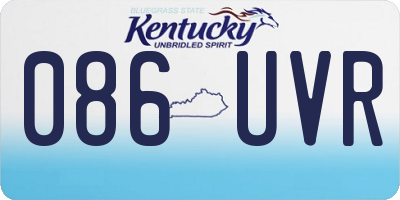 KY license plate 086UVR