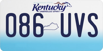 KY license plate 086UVS