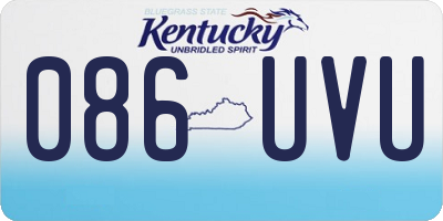 KY license plate 086UVU