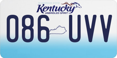 KY license plate 086UVV