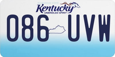 KY license plate 086UVW