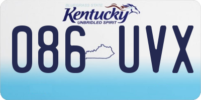 KY license plate 086UVX