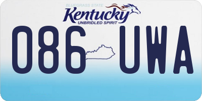 KY license plate 086UWA