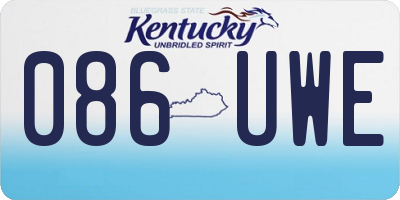 KY license plate 086UWE