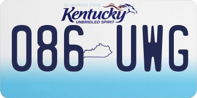 KY license plate 086UWG
