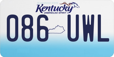 KY license plate 086UWL