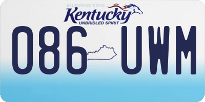 KY license plate 086UWM
