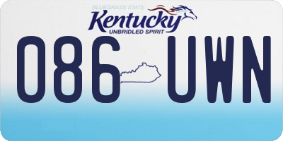 KY license plate 086UWN