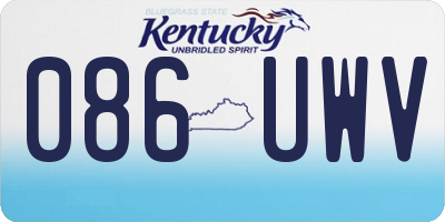 KY license plate 086UWV